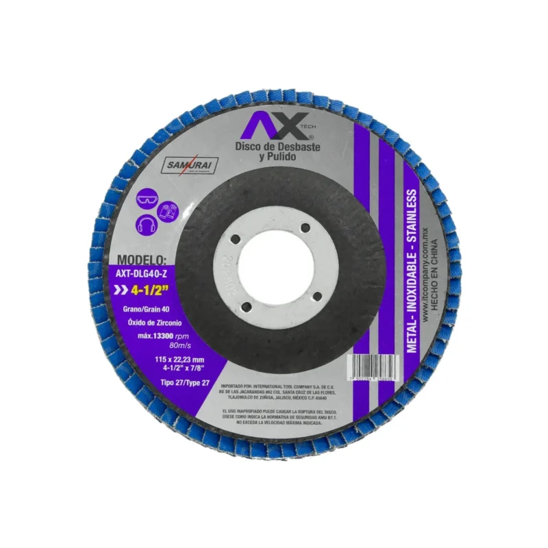 Disco Laminado Zirconio Grano 40 AXT-DLG40-Z