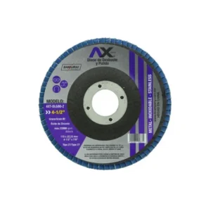 DISCO LAMINADO PARA DESBASTE Y PULIDO DE OXIDO DE ZIRCONIO DE GRANO 80 AXT-DLG80-Z, 4 1/2" (200PZS)