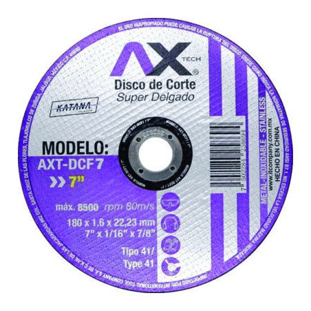 Disco de Corte Super Delgado 7 pulgadas AXT-DCF7